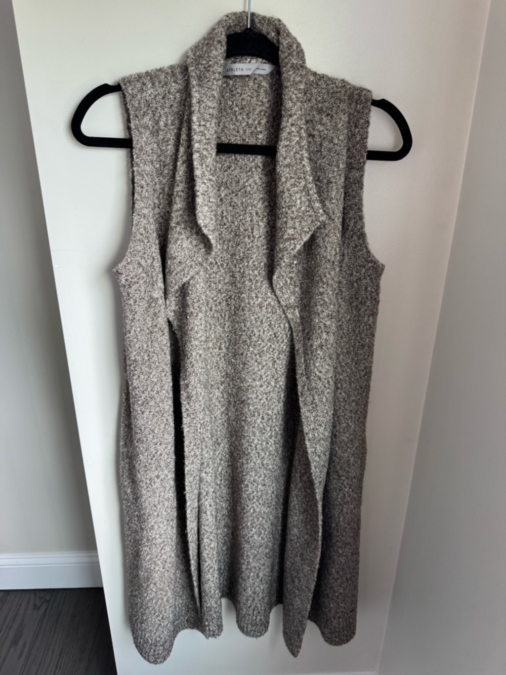 Athleta Sleeveless Open Front Long Knit Vest Size S/M